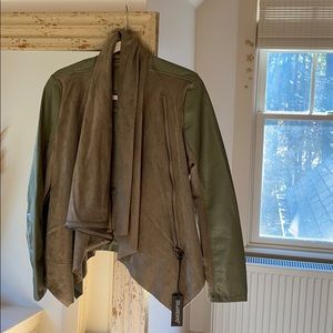 NWT Blank NYC green suede & faux leather jacket